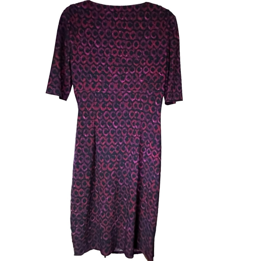 Lauren Ralph Lauren Purple/Burgundy Black‎ Stretch Jersey Ruched Details Dress 8 - Picture 8 of 13